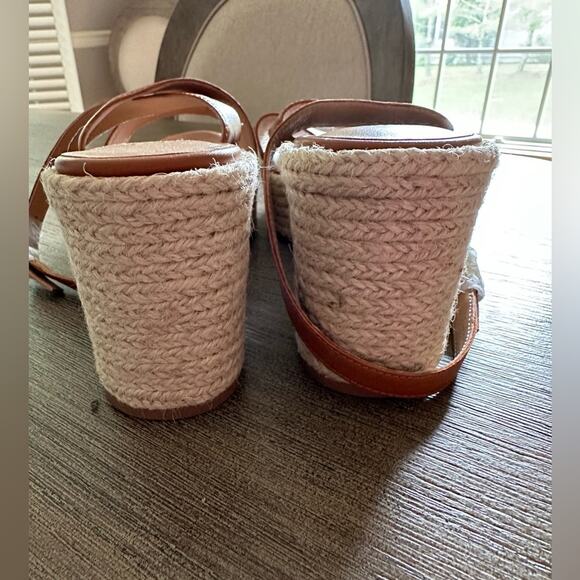 Splendid Women’s Bowie Espadrille Wedge Leather Camel Sandal New - Picture 9 of 13